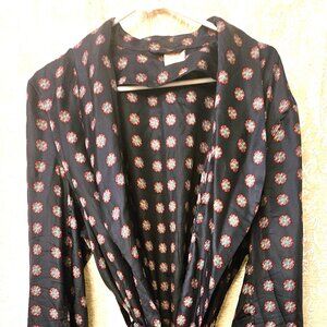 rooks Bros vintage 60s? WTL foulard silk man's robe/dressing gown/bathrobe sz L